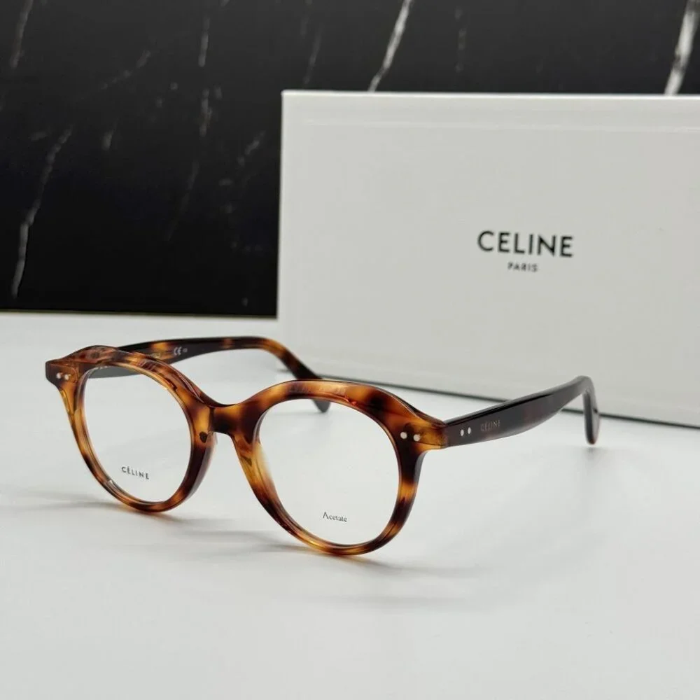 NEW CELINE CL41458 086 HAVANA ROUND UNISEX CELINE EYEGLASSES